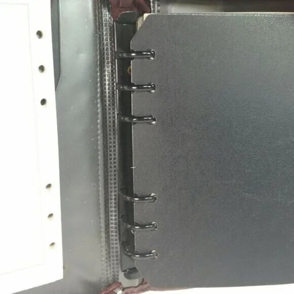 Lillian Vernon Maroon Agenda Planner Address Book Genuine Leather Binder Office - Picture 13 of 16